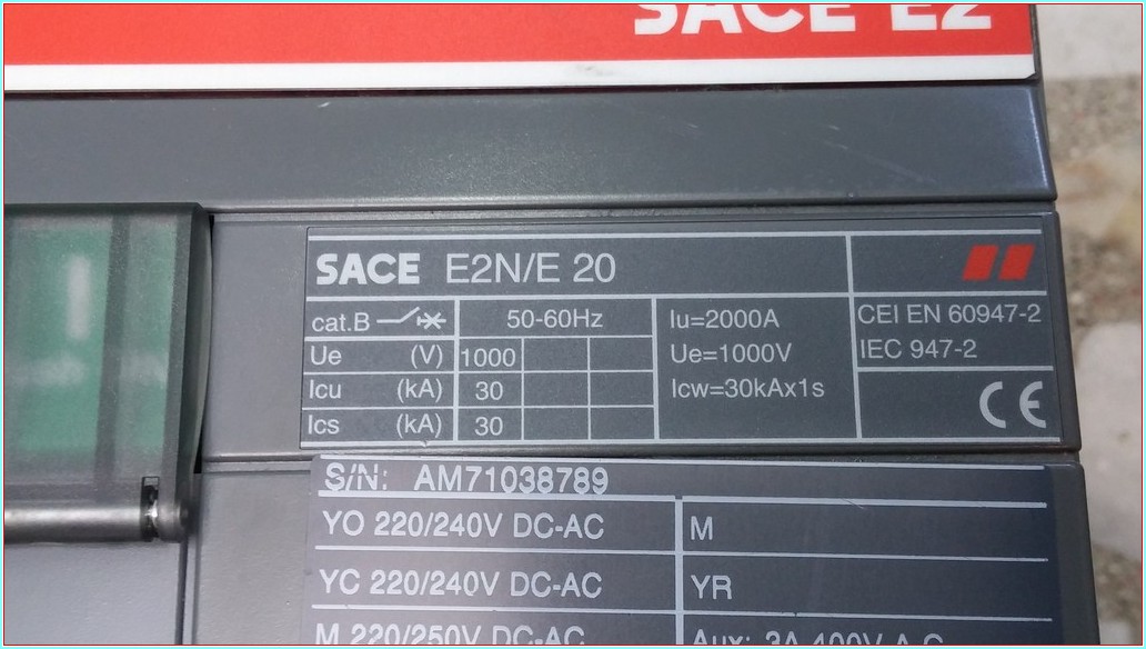 ABB SACE E2N/E 20 2000A MASTERPACT