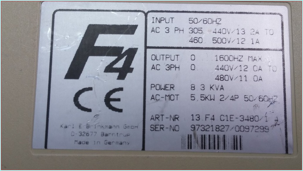 KEB 13.F4 C1E-3480/1.4 5,5 KW SÜRÜCÜ