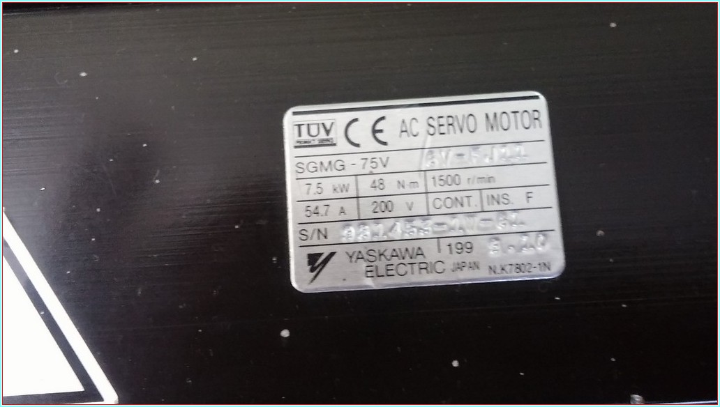 YASKAWA SGMG-75V 7,5 KW SIFIR SERVO MOTOR