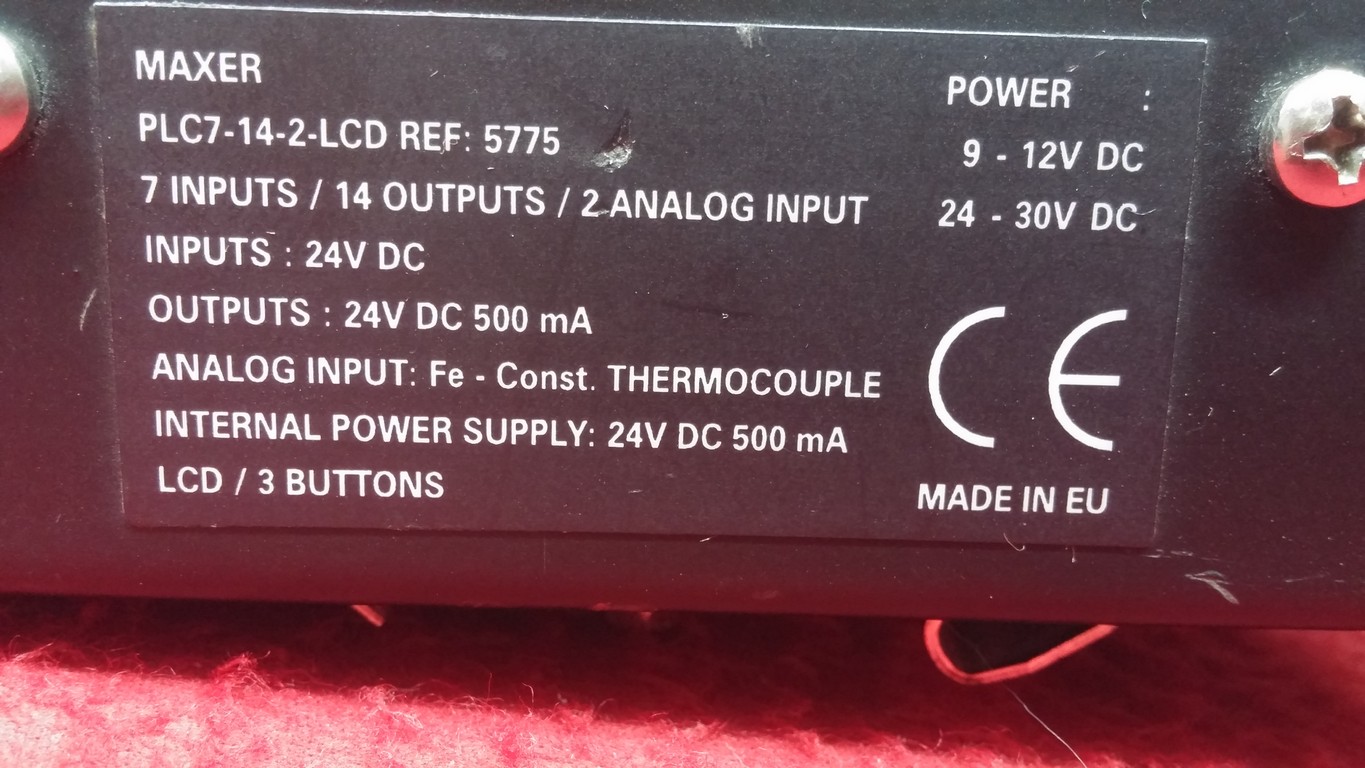 MAXER PLC7-14-2-LCD ISI KONTROL PLC 7 GİRİŞ 14 ÇIKIŞ