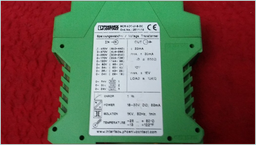 PHOENIX CONTACT MCR-VDC-UI-B-DC GERİLİM ÖLÇÜM DÖNÜŞTÜRÜCÜ