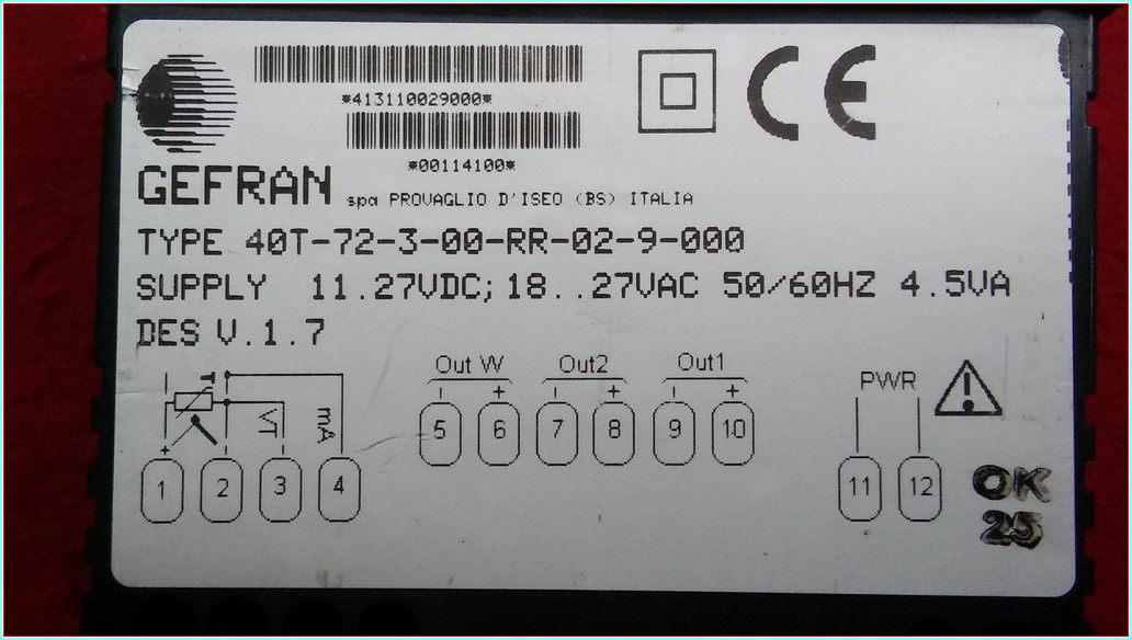 GEFRAN 40T-72-3-00-RR-02-9-000 ISI KONTROL CİHAZI