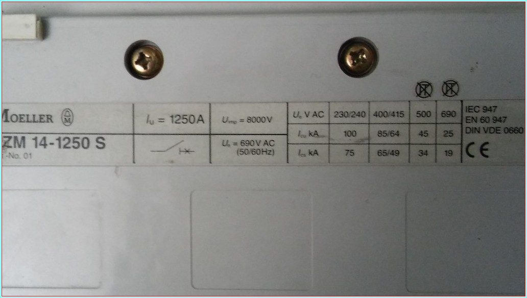 MOELLER NZM 14-1250 S 1250A TMŞ