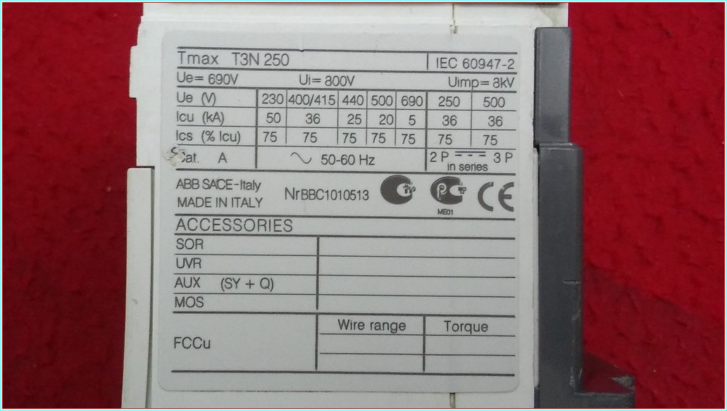 ABB SACE TMAX T3N 250 200A TMŞ