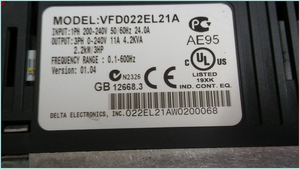 DELTA VFD022EL21A VFD022EL43A  2,2KW SÜRÜCÜ INVERTER