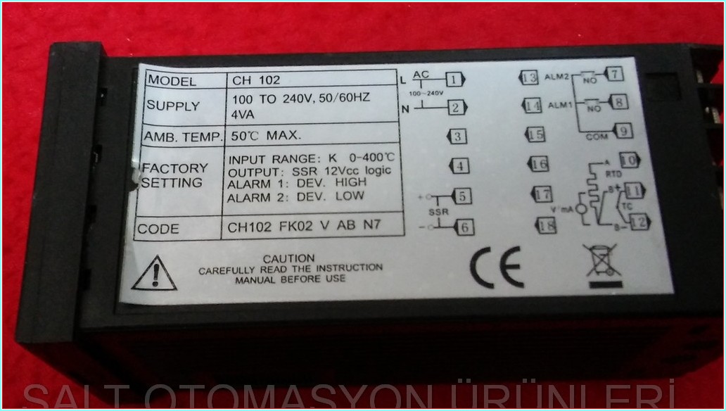 BKC CH102 CH 102 CH102 FK02 V AB N7 AUTPUT SSR 12CC LOGİC ALARM1-2 HIGH LOW