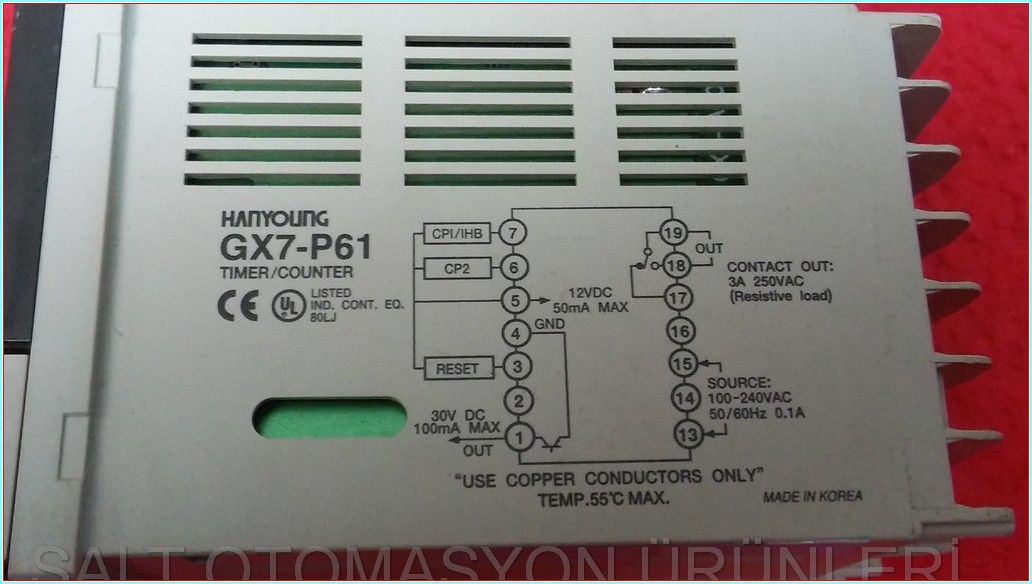 HANYOUNG GX7 GX7-P1 GX7-P61 TIMER COUNTER ZAMAN SAYACI