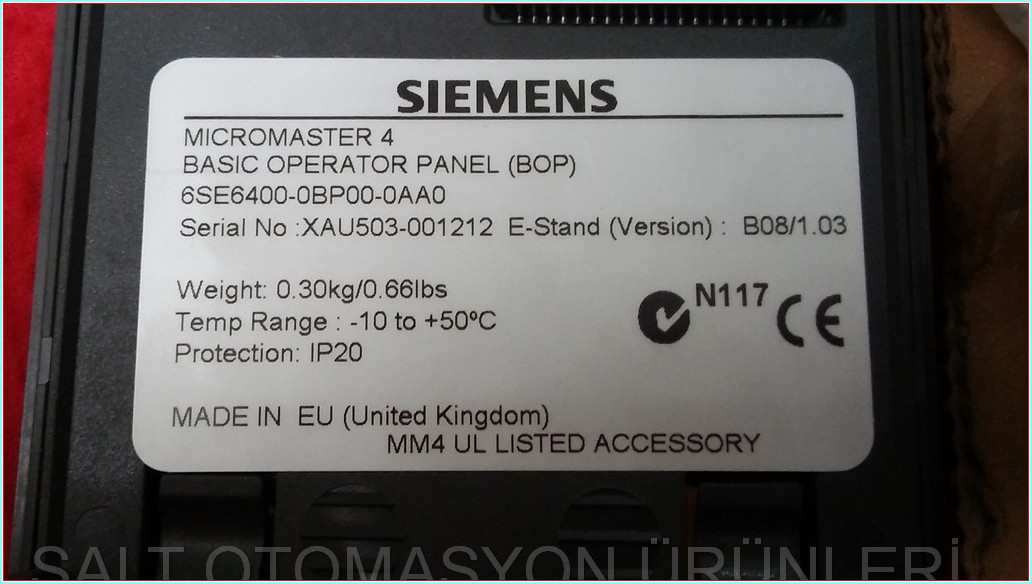6SE6400-0BP00-0AA0 SİEMENS