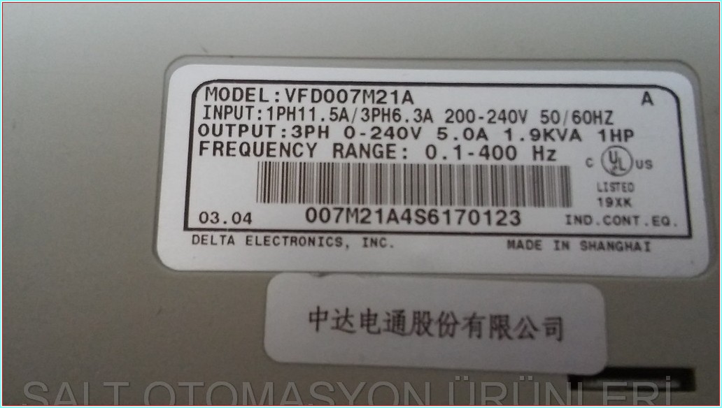 DELTA VFD-M VFD007M21A 075KW DELTA SÜRÜCÜ