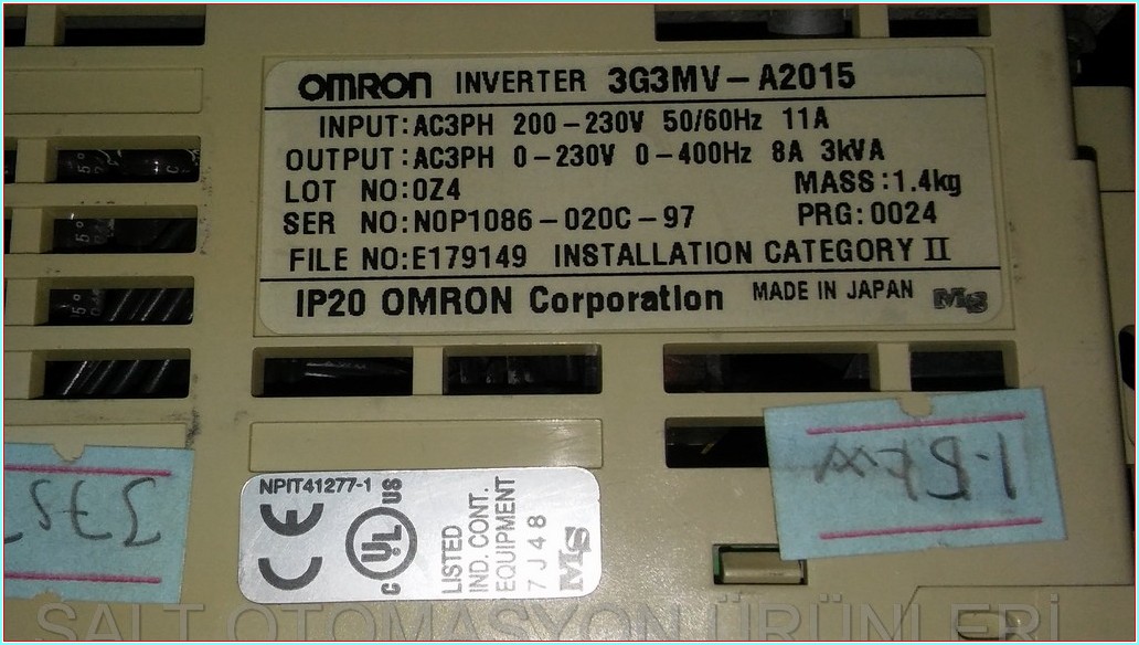 OMRON 3G3MV-A2015 3KVA 1,5KW SÜRÜCÜ HIZ KONTROL DRIVER