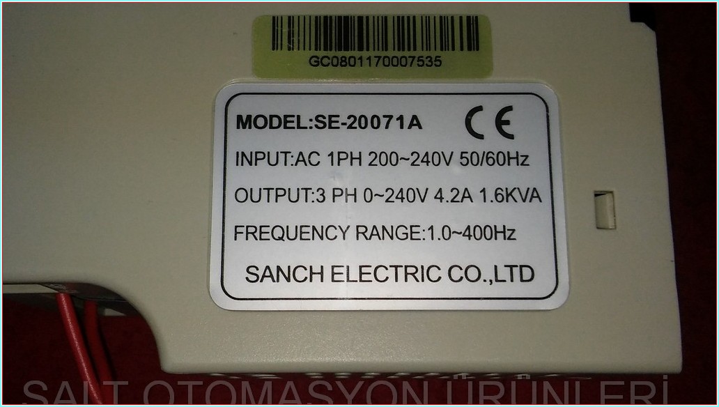 SAVCH SANCH SE-20071A 0,75KW 1,6KVA RS-485 HABERLEŞMELİ SÜRÜCÜ HIZ KONTROL DRIVER