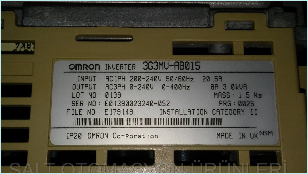 YASKAWA 3G3MV-AB015 3G3MV AB015 3G3MVAB015 3,0 KVA 1,5 KW SÜRÜCÜ HIZ KONTROL DRIVER