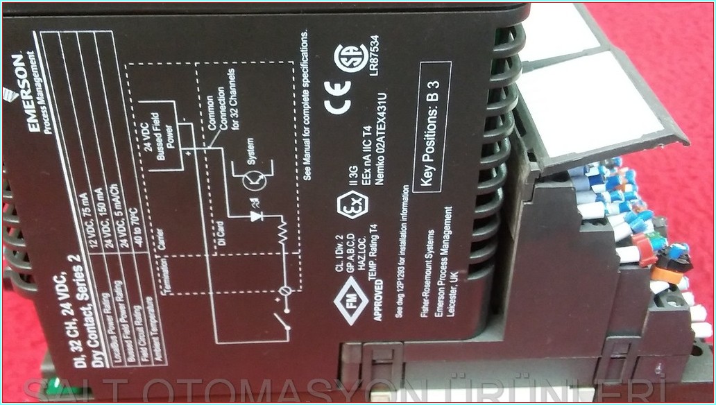 EMERSON KJ3203X1-BA1 DI 32 CH 24 VDC DRY CONCACT SERİES 2 PROCESS MANAGEMENT PLC MODÜL