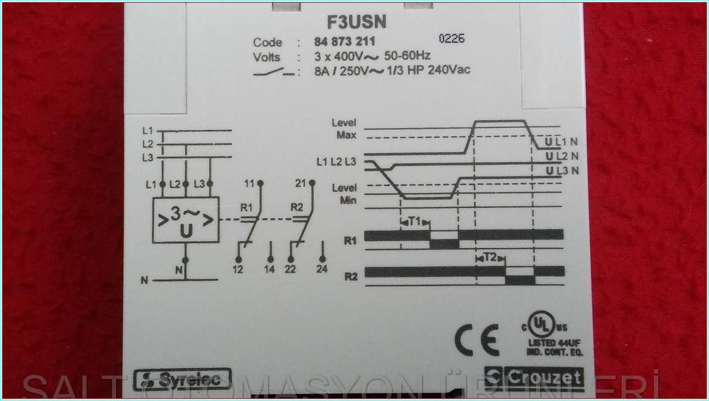 CROUZET F3USN 3 PHASE VOLTAGE RELAY 3 FAZ GERİLİM RÖLESİ