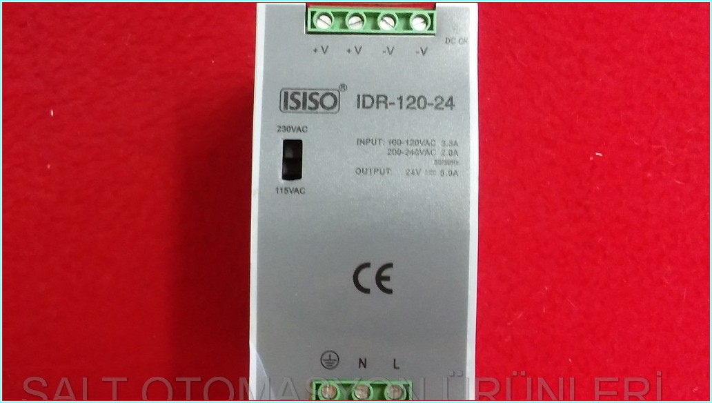 ISISO IDR-120-24 SWİTCH MOD RAY MONTAJ GÜÇ KAYNAĞI 5A 24VDC 120W POWER SUPPLY 