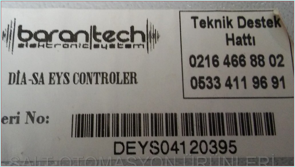 BARANTECH COOLING LIGHTIN CONTROLLER DEYS04120395 DİA-SA EYS CONTROLLER SOĞUTMA VE AYDINLATMA KONTROL PANEL