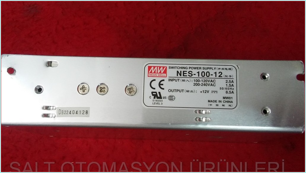 MW NES-100-12 SWITCHING POWER SUPPLY 12V 8,5A GÜÇ KAYNAĞI