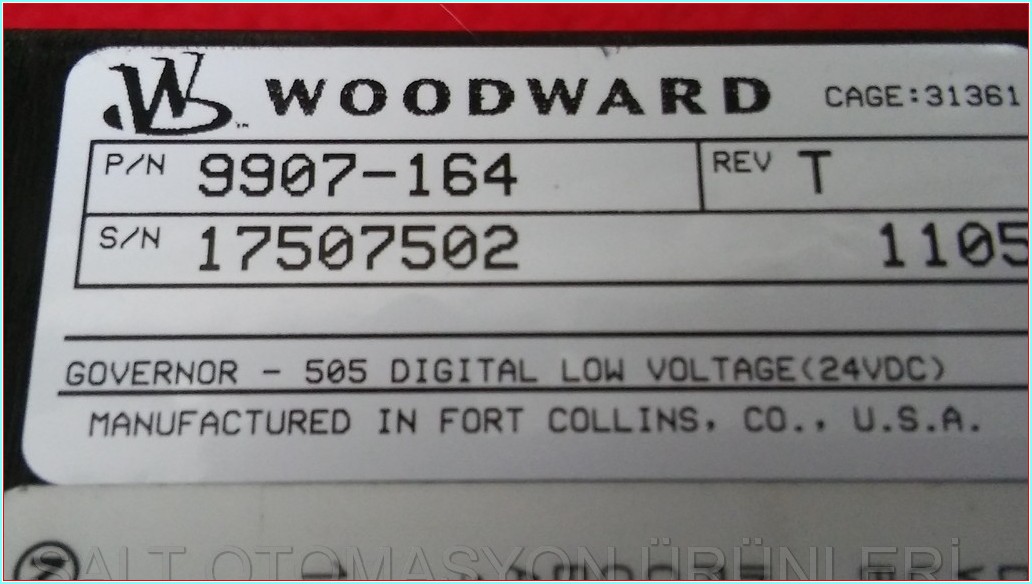 WOODWARD 505 TURBİNE CONTROL 9907-164 17505502 SIFIR BUHAR KONTROL TÜRBİNİ