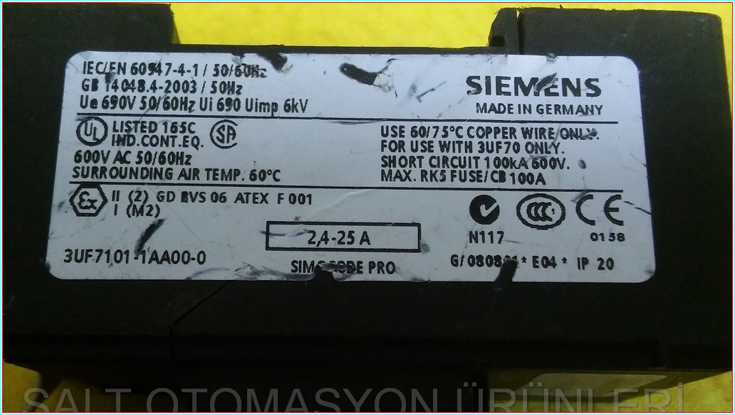 SIEMENS 3UF7000-1AU00-0 3UF7101-1AA00-0 TAKIM