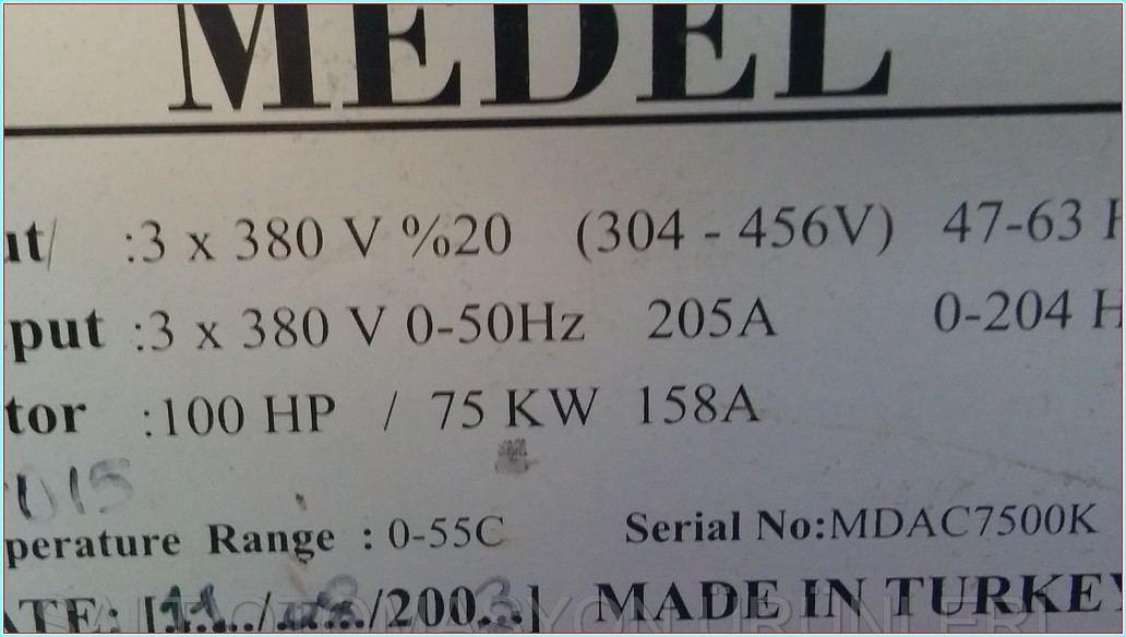 MEDEL 75KW PANOLU SÜRÜCÜ HIZ KONTROL DRIVER
