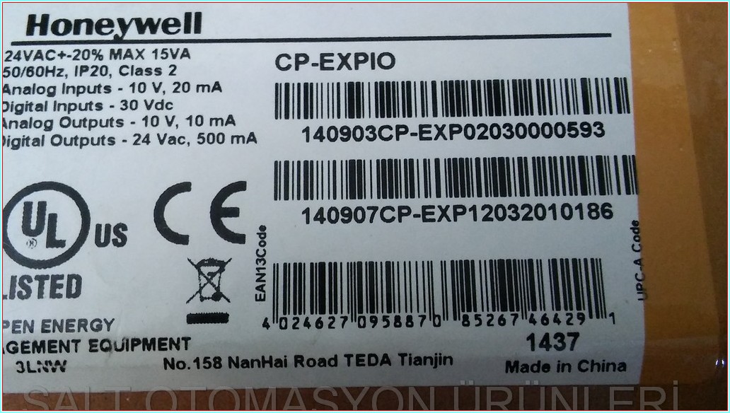 HONEYWELL CP-EXPIO ANALOG VE DİJİTAL GİRİŞ CIKIŞLI KOMBİNE I-0 GENİŞLETME MODÜLÜ140903CP-EXP0203