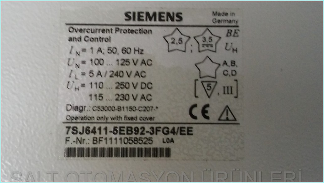 SIEMENS SIPROTEC 7SJ64 7SJ6411-5EB92-3FG4-EE ÇOK FONKSİYONLU KORUMA RÖLESİ