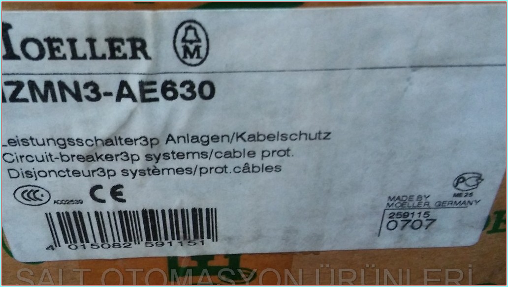 MOELLER NZMN3-AE630 NZM N3 630A SIFIR KUTULU TMŞ