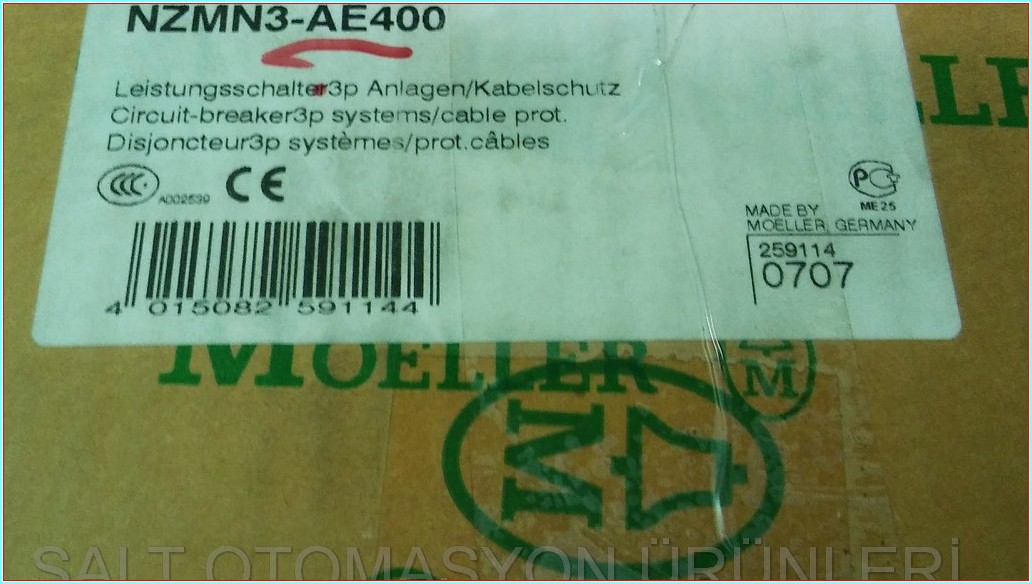 MOELLER NZMN3-AE400 400A SIFIR KUTULU TMŞ DEVRE KESİCİ