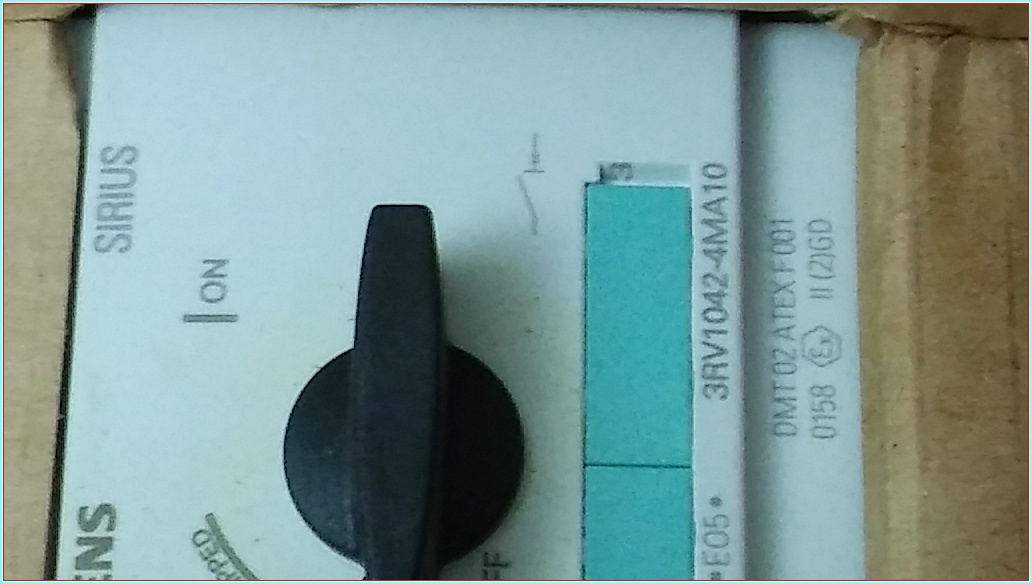 SIEMENS 3RV1042-4MA10 SIFIR KUTULU MOTOR KURUMA ŞALTER CİRCUİT BREAKER DEVRE KESİCİ