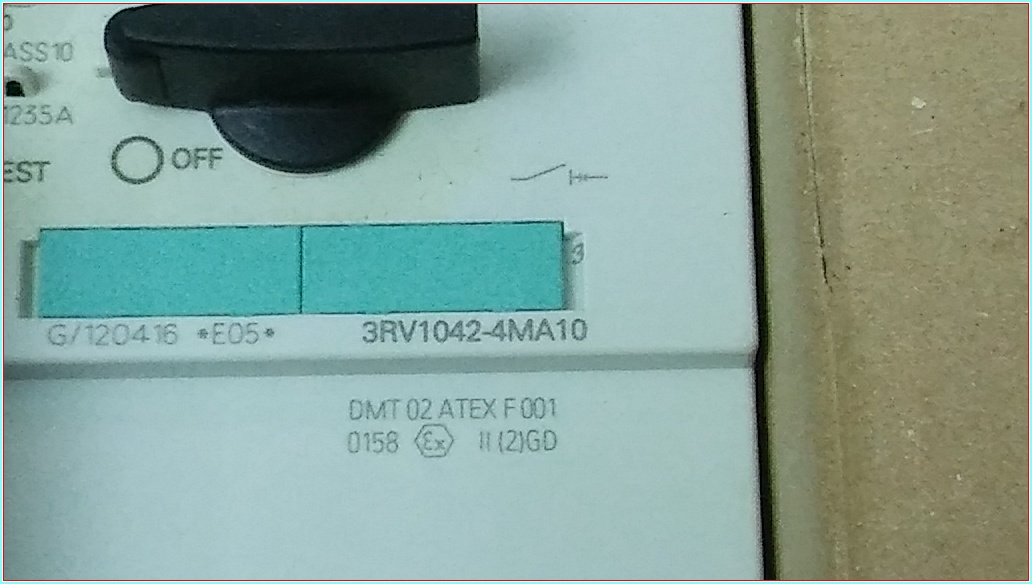 SIEMENS 3RV1042-4MA10 SIFIR KUTULU MOTOR KURUMA ŞALTER CİRCUİT BREAKER DEVRE KESİCİ