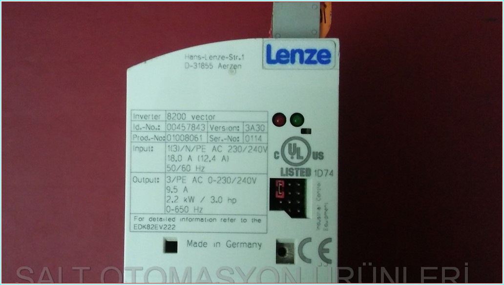 LENZE E82EV222_2C E82EV222-2C 8200 VECTOR 2,2KW SÜRÜCÜ DRIVER INVERTER HIZ KONTROL CİHAZI