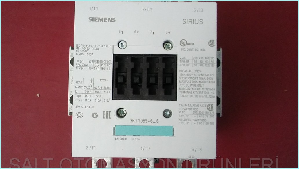 SIEMENS 3RT1055-6AP36 75KW 150A SIFIR KUTULU KONTAKTÖR