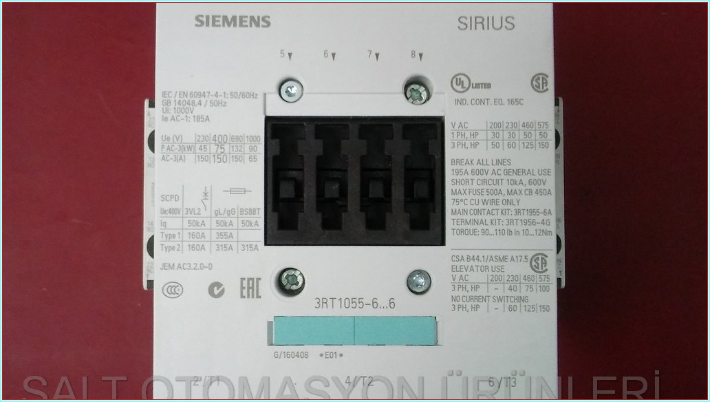 SIEMENS 3RT1055-6AP36 75KW 150A SIFIR KUTULU KONTAKTÖR