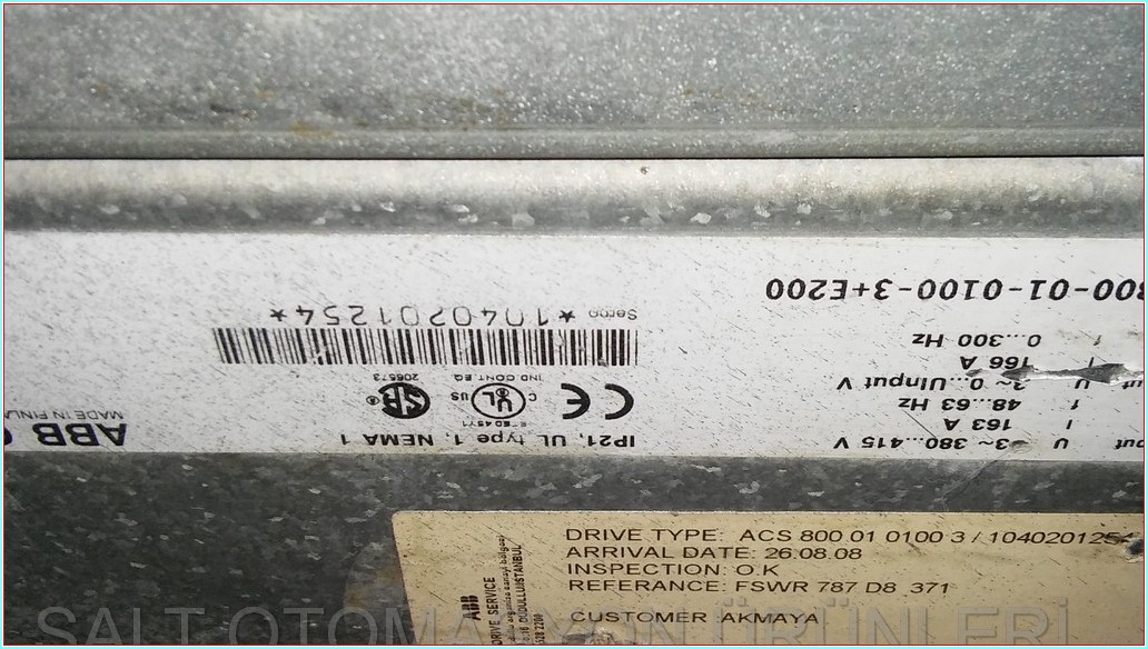 ABB ACS800 ACS800-01-0100-3 ACS800-01-0100-3-E200 90KW SÜRÜCÜ