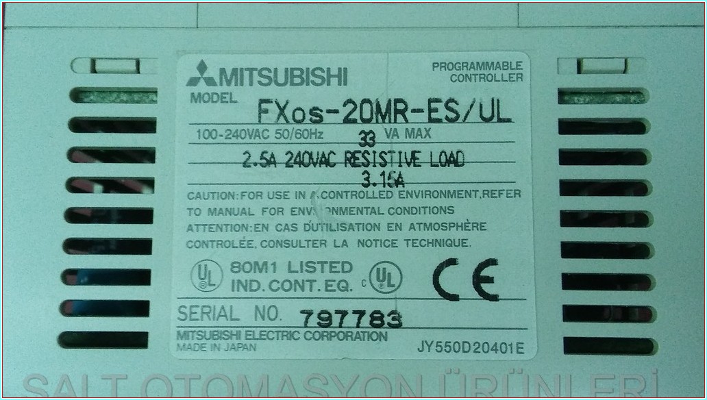 MITSUBISHI MELSEC FXOS-20MR-ES-UL PROGRAMMABLE CONTROLLER PLC