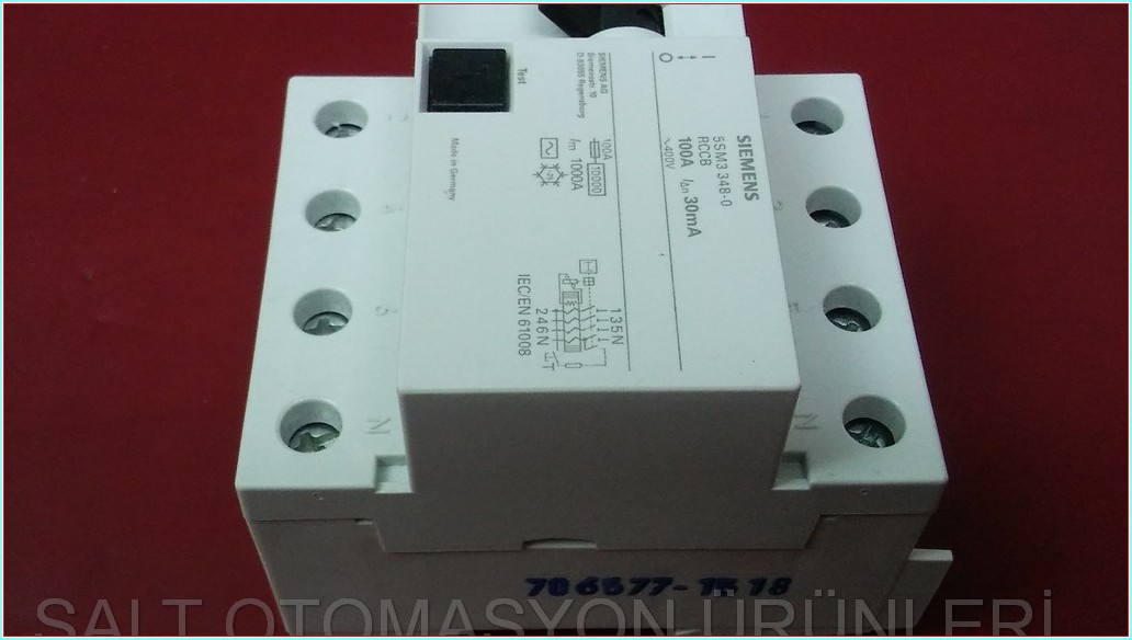 SIEMENS 5SM3 348-0 RCCB 100A 30MA SIFIR KUTULU KAÇAK AKIM TRİFAZE