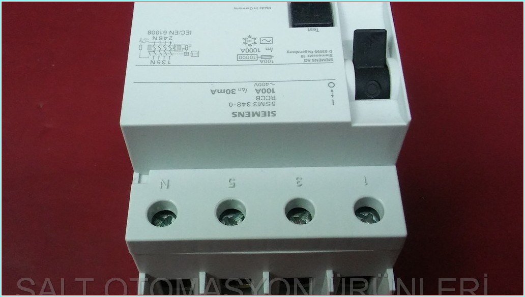 SIEMENS 5SM3 348-0 RCCB 100A 30MA SIFIR KUTULU KAÇAK AKIM TRİFAZE