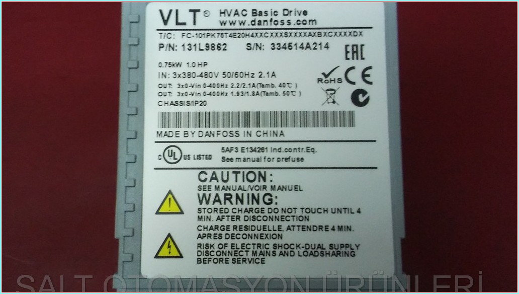 DANFOSS 131L9862 VLT HVAC BASİC DRİVE 0,75KW SÜRÜCÜ DRIVER