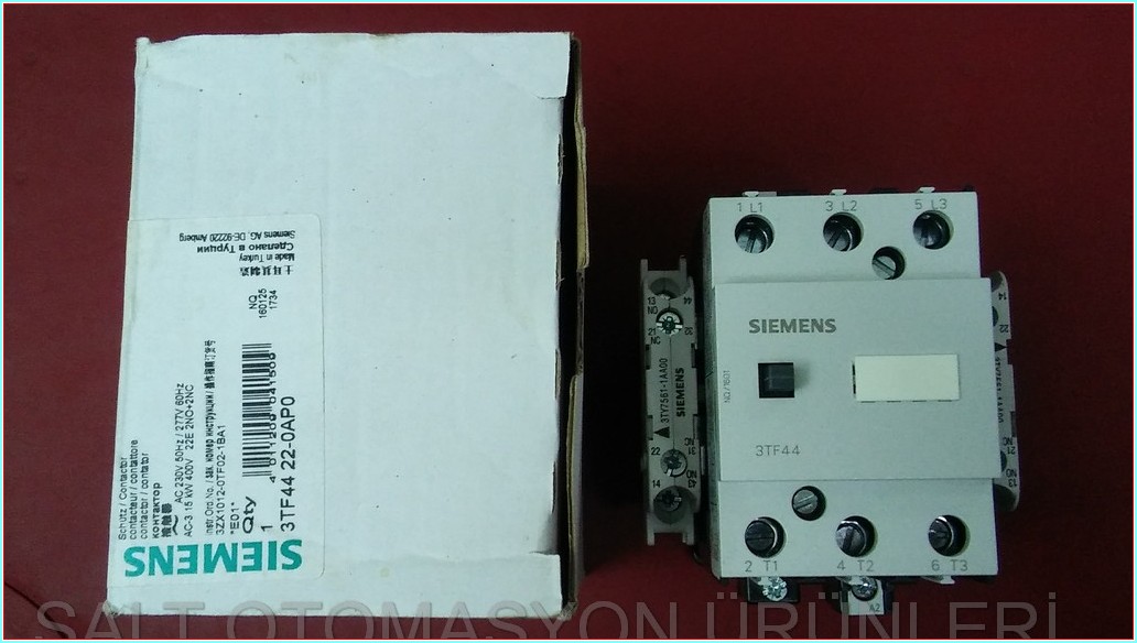 SIEMENS 3TF44 22-0AP0 3TF4422-0A 3TF44 15KW 3RT2027-1AP00 SIFIR KUTULU KONTAKTÖR