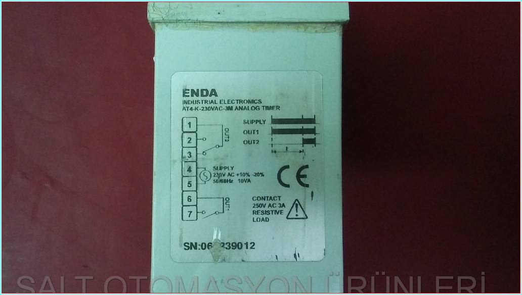 ENDA AT4-3M AT4-K-230VAC-3M ANALOG TIMER ZAMAN SAATİ