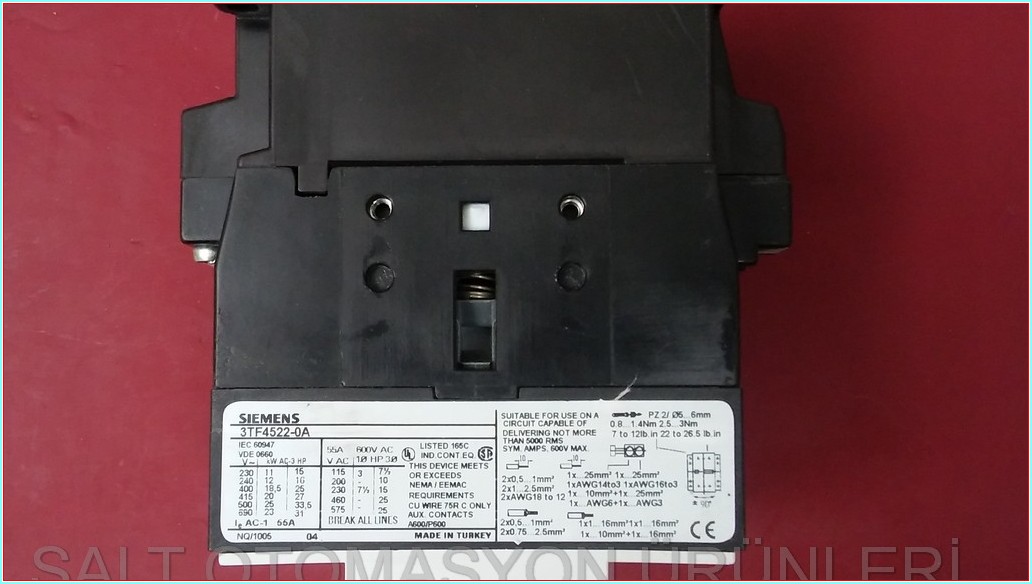 SIEMENS 3TF45 3TF4522-0A KONTAKTÖR SIFIRDAN FARKSIZ