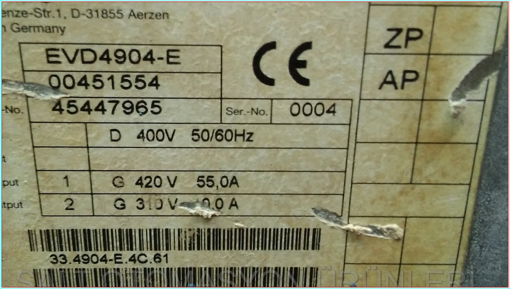 LENZE EVD4904-E LENZE 4909 SORUNSUZ 55A SÜRÜCÜ DRIVER INVERTER
