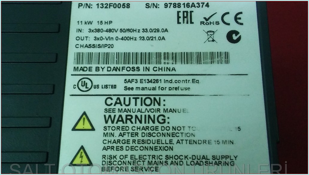 DANFOSS FC-051P11KT4E20H3B 132F0058 VLT MİCRO DRİVE  FC-051 11KW SÜRÜCÜ