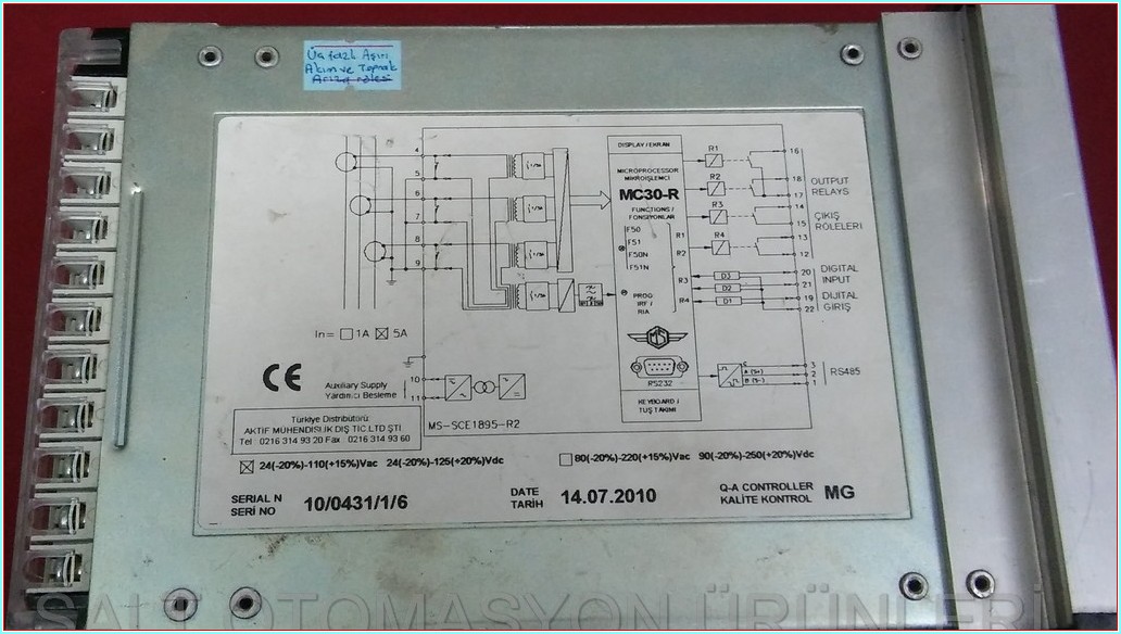 MICROELETTRİCA SCİENTİFİCA MC30-R MC30-R2 MC30R MC30R2 MC20 SEKONDER KORUMA RÖLESİ SIFIR