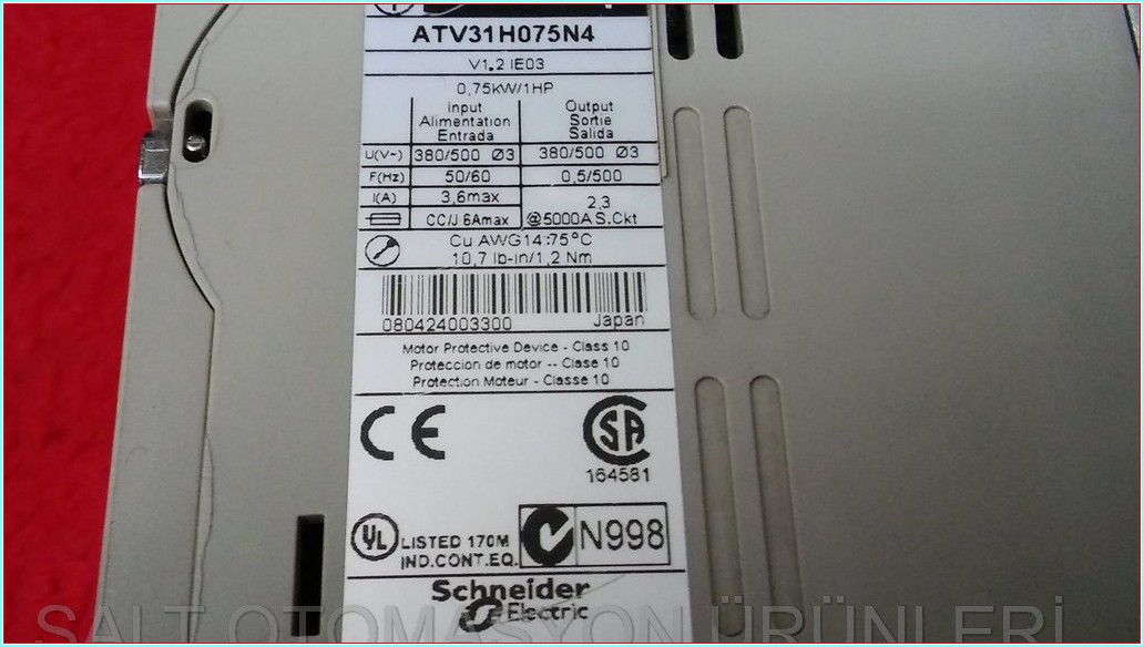  TELEMECANİQUE ATV31H075N4 ALTİVAR 31 ATV31 0,75KW 380V SÜRÜCÜ