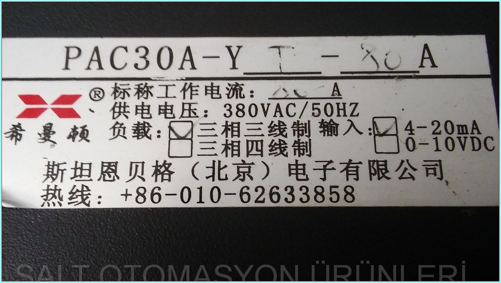 SCR PAC30A-SERIES PAC30 80A 3 FAZLI POWER REGULATOR GÜÇ REGÜRATÖRÜ