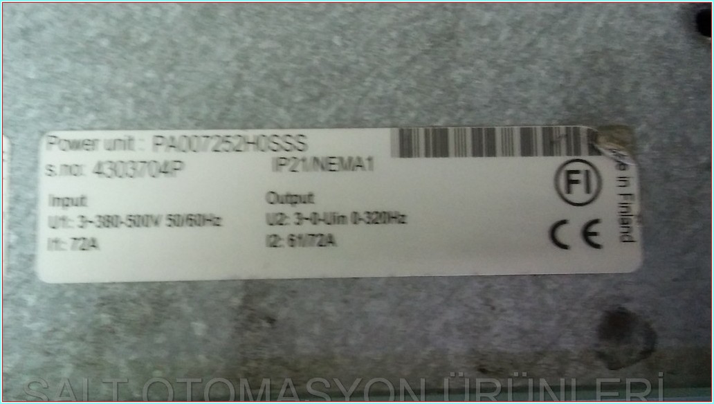 VACON NXS00725A2H0SSSA1A2000000 CSASA1A2000000 37KW 72A SÜRÜCÜ