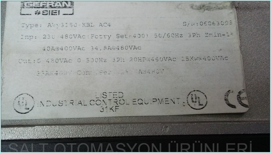 GEFRAN AVY3150-KBL AC4 