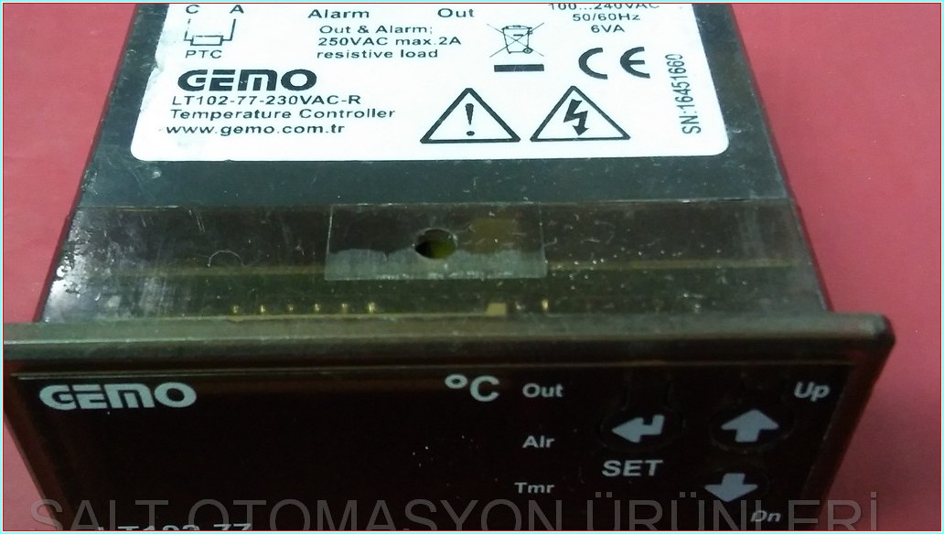 GEMO LT102-77 LT102-77-230VAC-R TEMPERATURE CONTROLLER ISI KONTROL CİHAZI