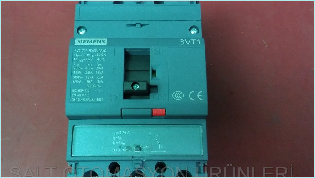 SIEMENS 3VT1 3VT1712-2DA36-0AA0 125A TMŞ DEVRE KESİCİ ŞALTER